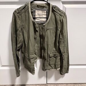 Abercrombie & Fitch Khaki Green Zip-Up Jacket
